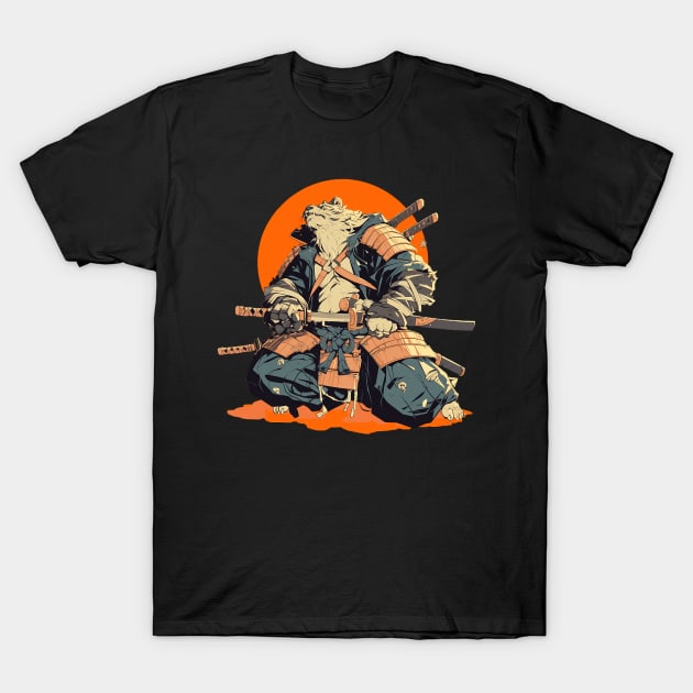 bear samurai T-Shirt by peterdora
